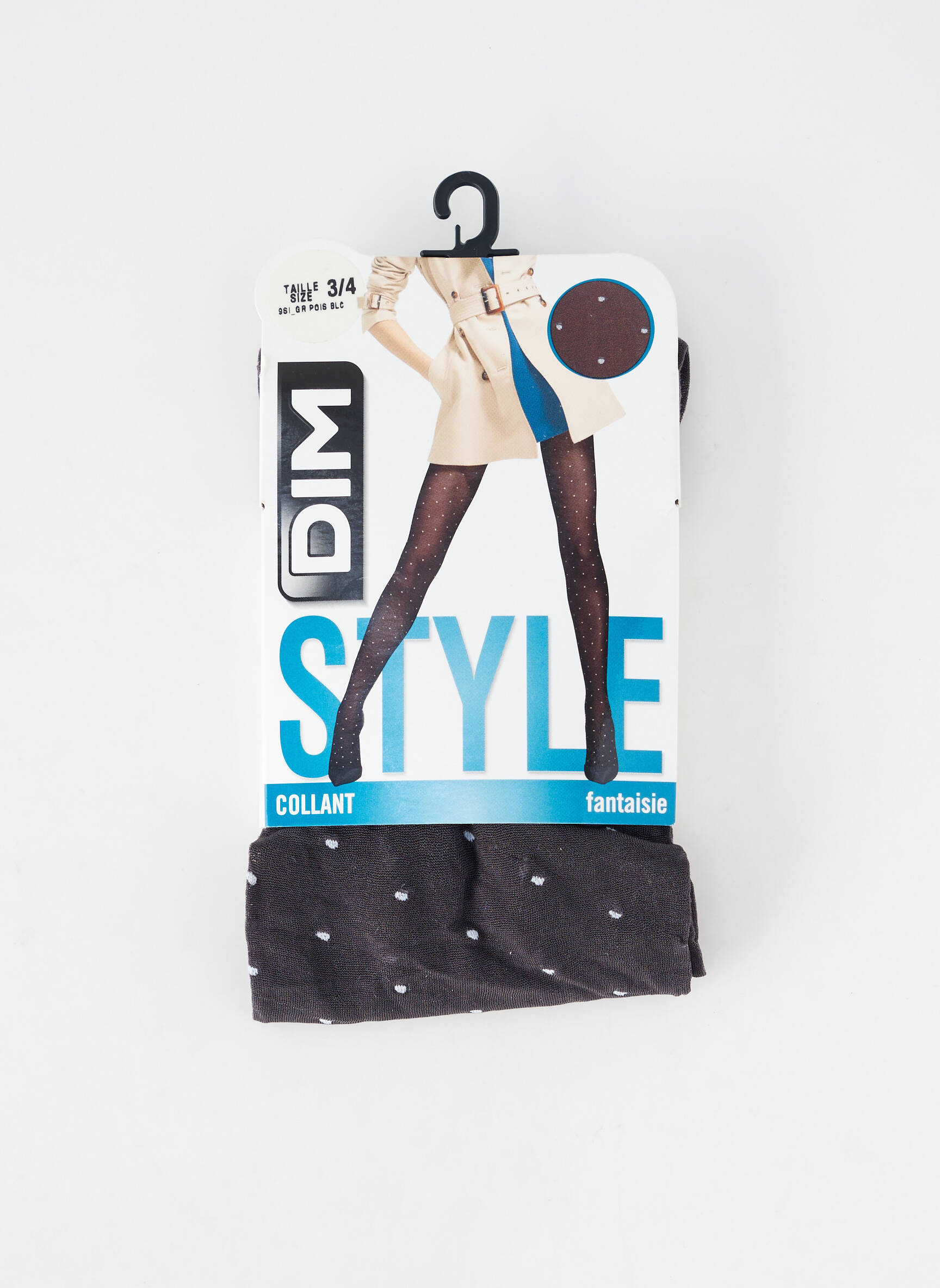 Collants imprimé pois gris DIM femme