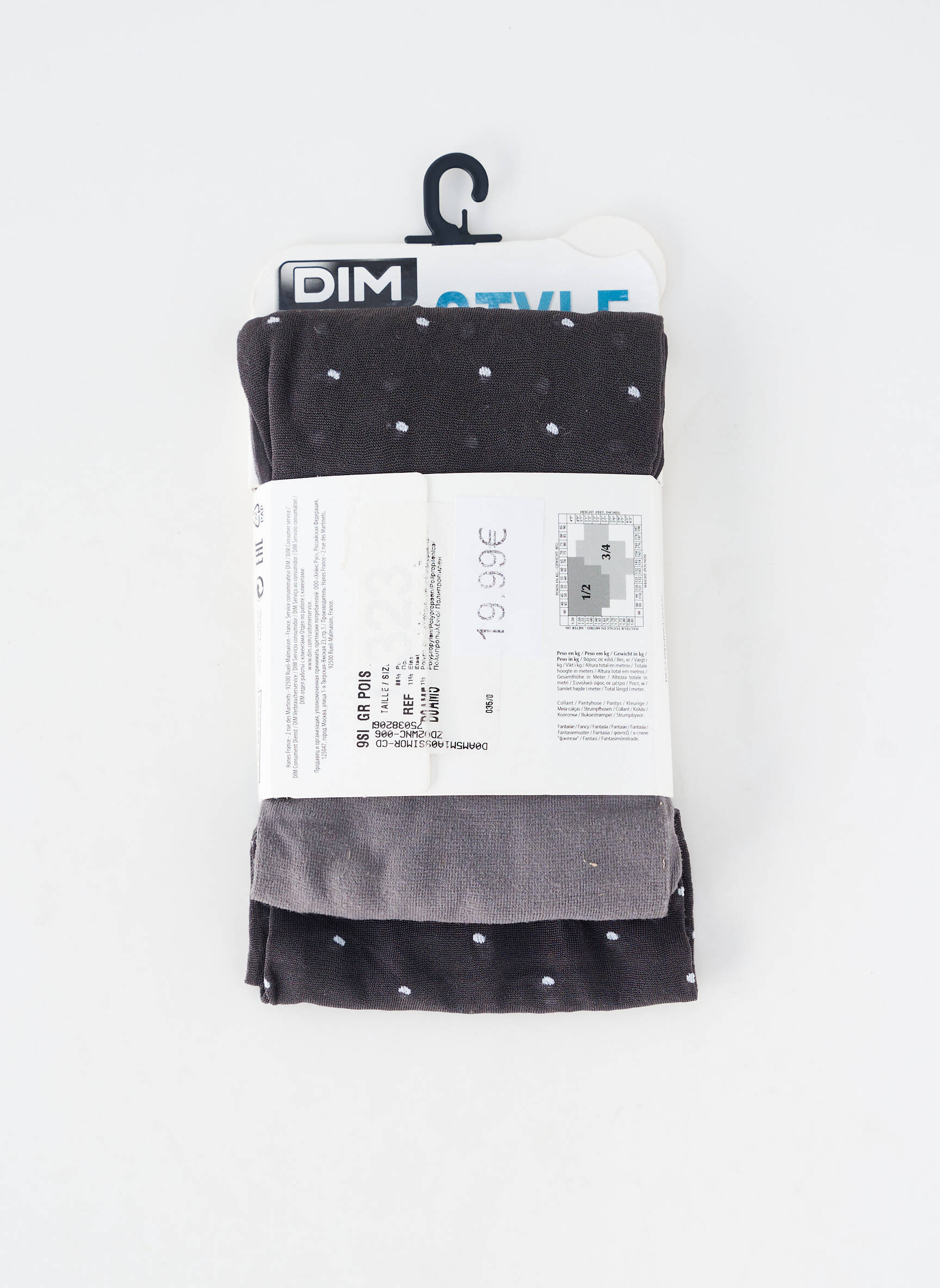 Collants imprimé pois gris DIM femme
