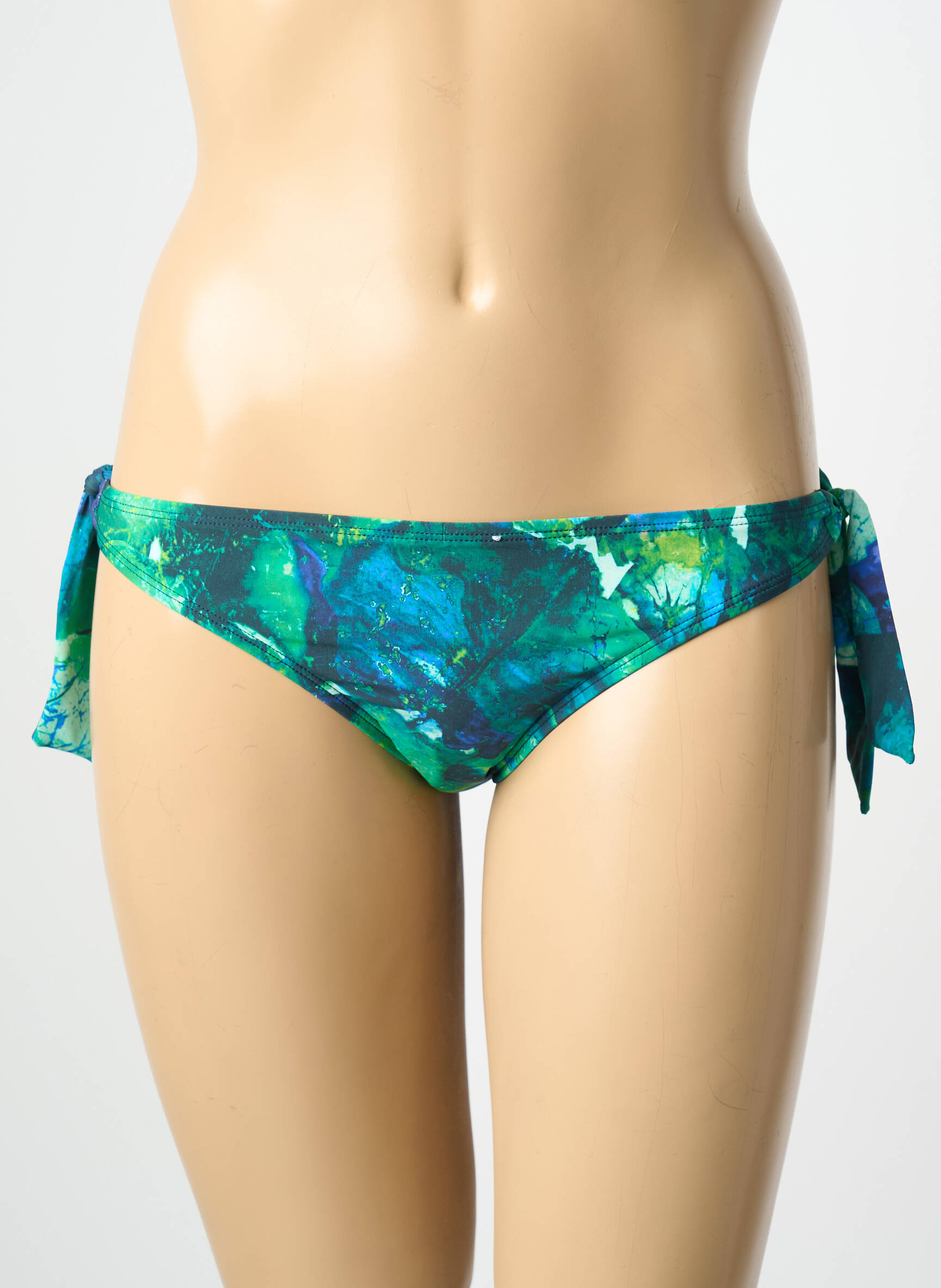 Bas de maillot de bain imprimé fantaisie bikini bleu AUBADE femme