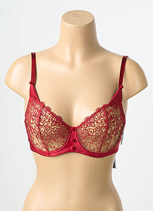 Soutien-gorge effet matière satinée haut soutien-gorge emboitant rouge KARL LAGERFELD X AUBADE femme