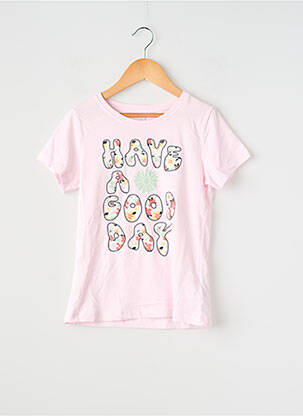 Top coupe droite manches courtes rose NAME IT fille