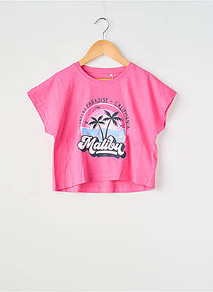 Top coupe droite manches courtes rose NAME IT fille