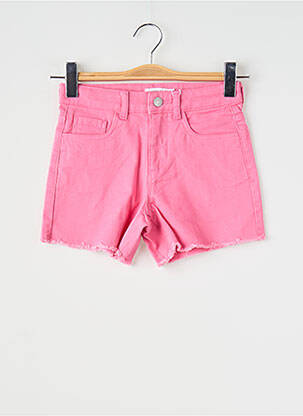 Short fermeture zippée sous rabat boutonné rose NAME IT fille