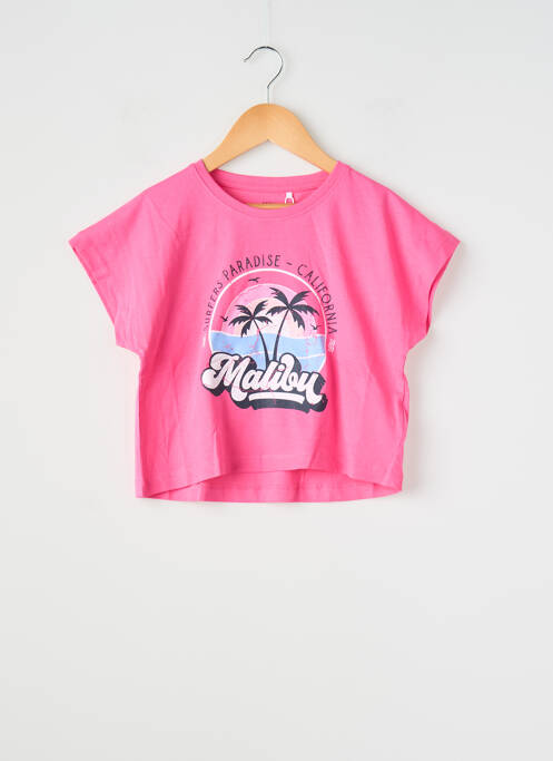 Top coupe droite manches courtes rose NAME IT fille