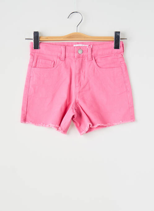 Short fermeture zippée sous rabat boutonné rose NAME IT fille