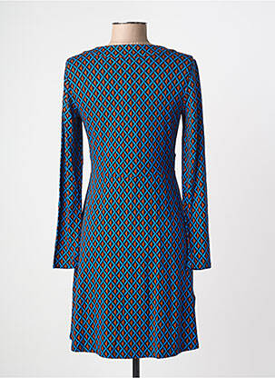 Robe courte coupe évasée manches longues bleu SURKANA femme