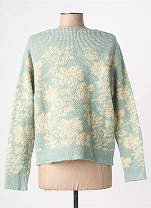 Pull col v manches longues bleu L'ATELIER D'ANNA femme