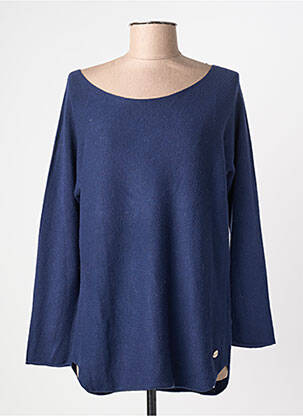Pull coupe droite manches longues bleu BSB femme