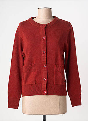 Gilet manches longues fermeture boutonnée sur le devant marron AGATHE & LOUISE femme