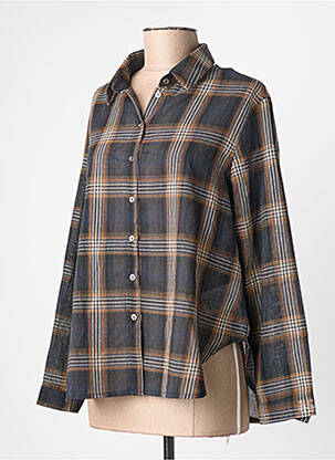 Chemisier coupe droite manches longues marron BSB femme