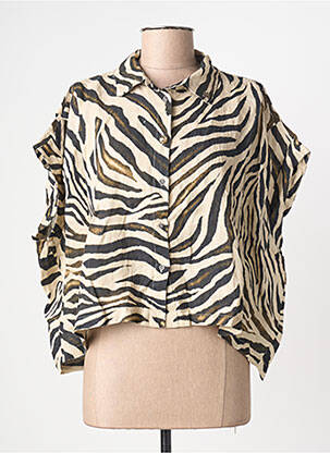 Chemisier imprimé fantaisie sans manche noir BSB femme