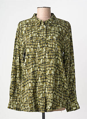 Chemisier imprimé fantaisie manches longues vert ICHI femme