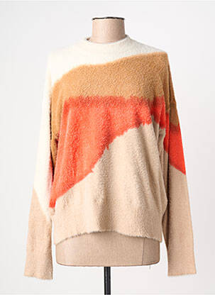 Pull col rond manches longues beige RINO & PELLE femme