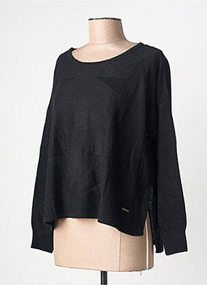 Pull col rond manches longues noir AGATHE & LOUISE femme