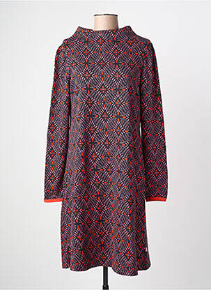 Robe mi-longue imprimé fantaisie manches longues noir BLUTSGESCHWISTER femme