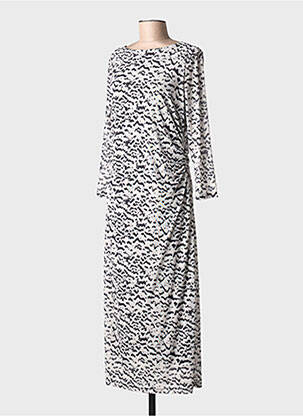 Robe mi-longue imprimé fantaisie manches longues noir STREET ONE femme