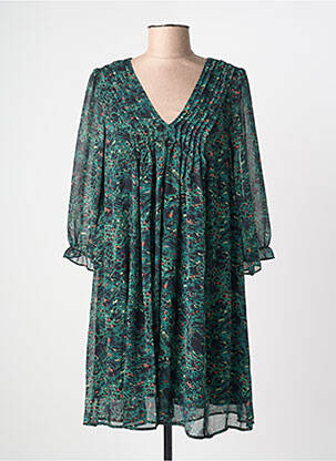 Robe mi-longue manches 3/4 manches 3/4 vert FREEMAN T.PORTER femme