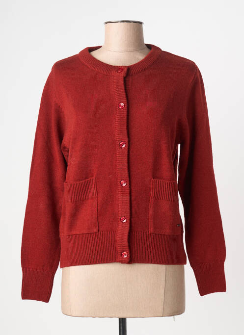 Gilet manches longues fermeture boutonnée sur le devant marron AGATHE & LOUISE femme