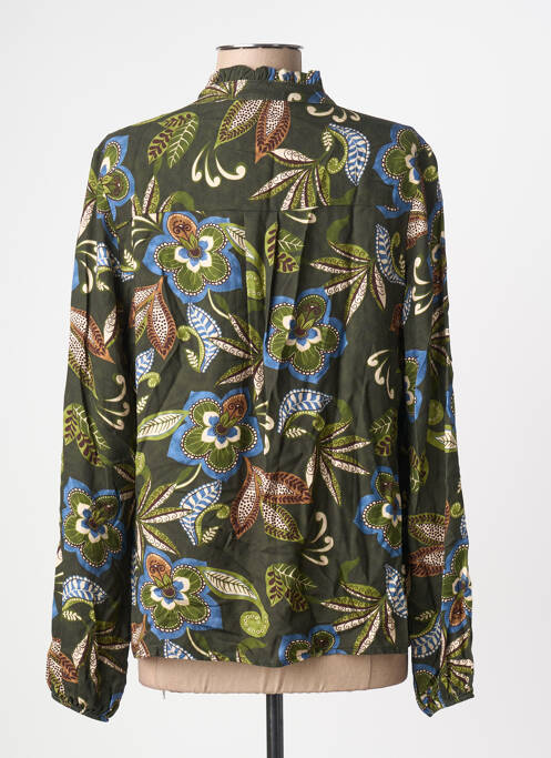 Chemisier imprimé fantaisie manches longues vert GEISHA femme