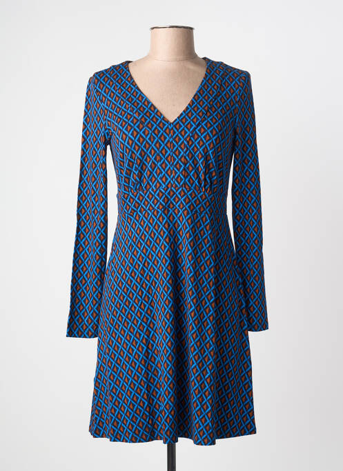Robe courte coupe évasée manches longues bleu SURKANA femme