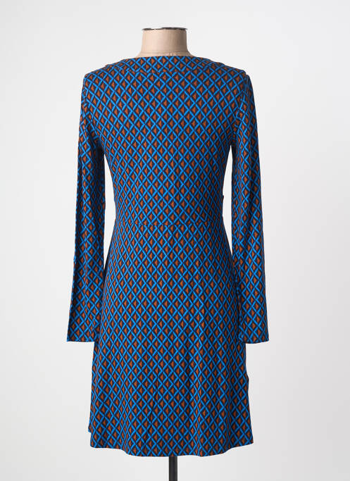 Robe courte coupe évasée manches longues bleu SURKANA femme