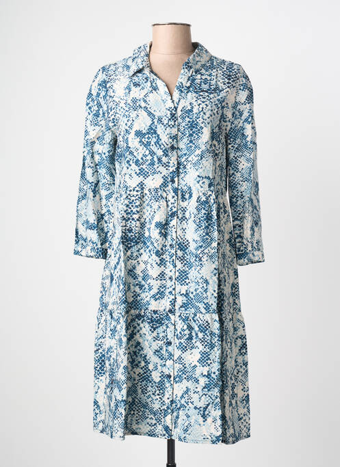 Robe mi-longue imprimé fantaisie manches longues bleu STREET ONE femme