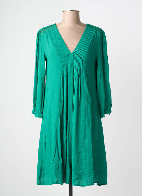 Robe mi-longue manches longues manches longues vert FREEMAN T.PORTER femme