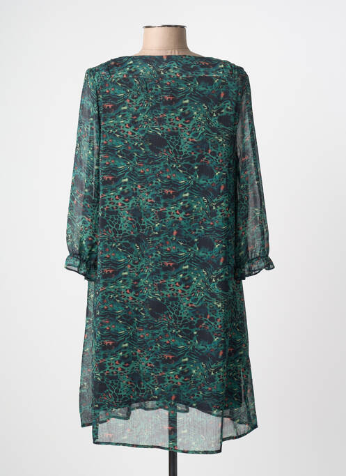 Robe mi-longue manches 3/4 manches 3/4 vert FREEMAN T.PORTER femme