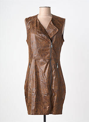 Robe mi-longue sans manche sans manche marron BSB femme