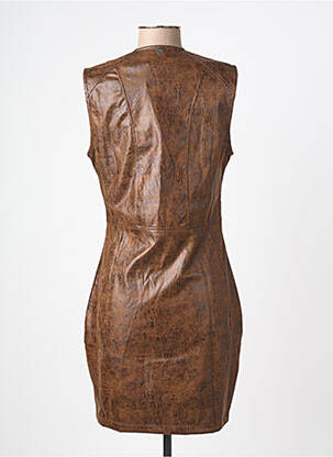 Robe mi-longue sans manche sans manche marron BSB femme