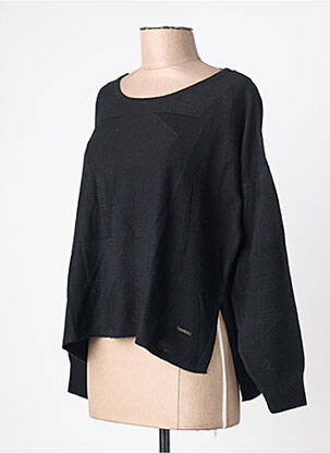 Pull coupe droite manches longues noir AGATHE & LOUISE femme