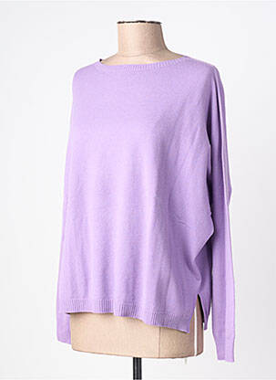 Pull coupe droite manches longues violet L'ATELIER D'ANNA femme