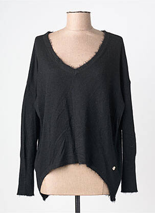 Pull col v manches longues noir BSB femme
