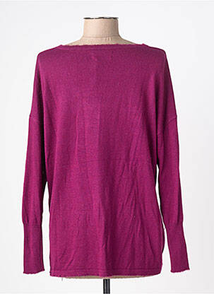 Pull coupe droite manches longues violet BSB femme