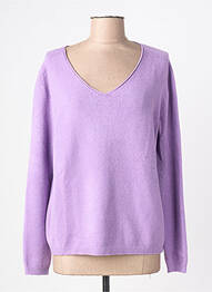 Pull stretch manches longues violet L'ATELIER D'ANNA femme