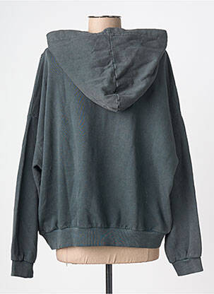 Sweat-shirt à capuche stretch manches longues gris BSB femme