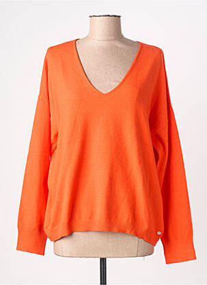 Pull col v manches longues orange FREEMAN T.PORTER femme