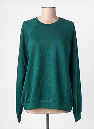 Sweat-shirt stretch manches longues vert ICHI femme