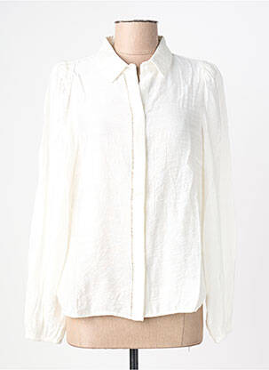 Chemisier coupe cintrée manches longues blanc ICHI femme