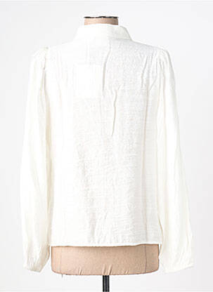 Chemisier coupe cintrée manches longues blanc ICHI femme
