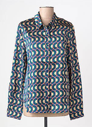 Chemisier imprimé fantaisie manches longues vert FREEMAN T.PORTER femme