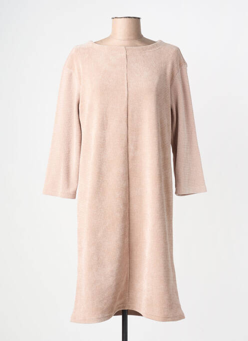 Robe mi-longue manches longues manches longues beige STREET ONE femme