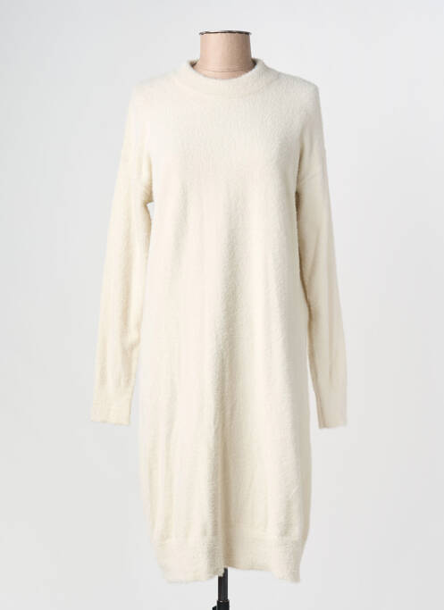 Robe mi-longue manches longues manches longues blanc RINO & PELLE femme