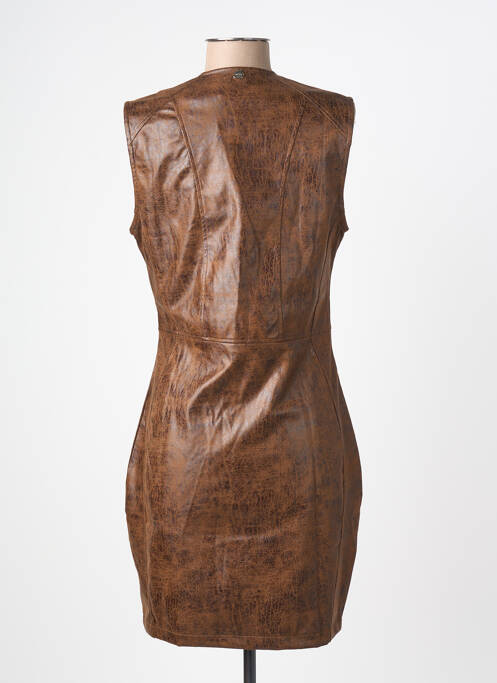 Robe mi-longue sans manche sans manche marron BSB femme