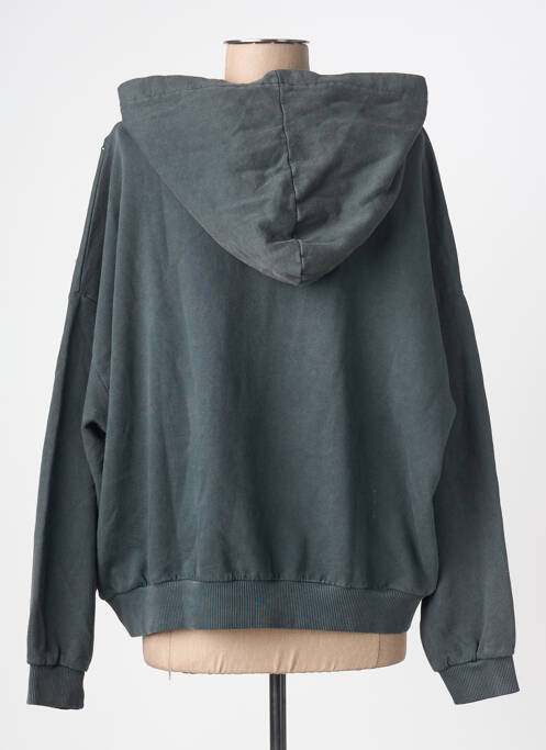 Sweat-shirt à capuche stretch manches longues gris BSB femme