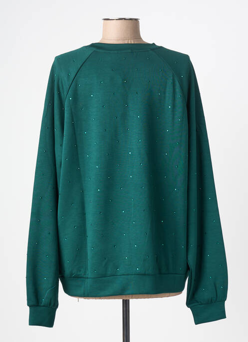 Sweat-shirt stretch manches longues vert ICHI femme