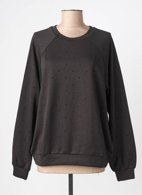 Sweat-shirt stretch manches longues noir ICHI femme
