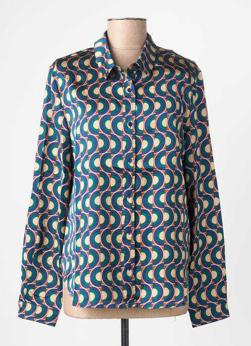 Chemisier imprimé fantaisie manches longues vert FREEMAN T.PORTER femme