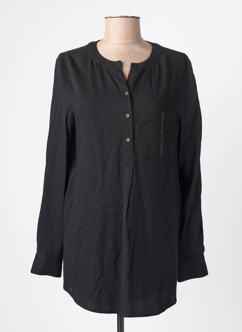 Blouse col rond manches longues noir STREET ONE femme