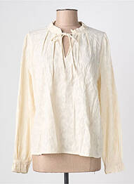 Blouse manches longues manches longues beige ICHI femme